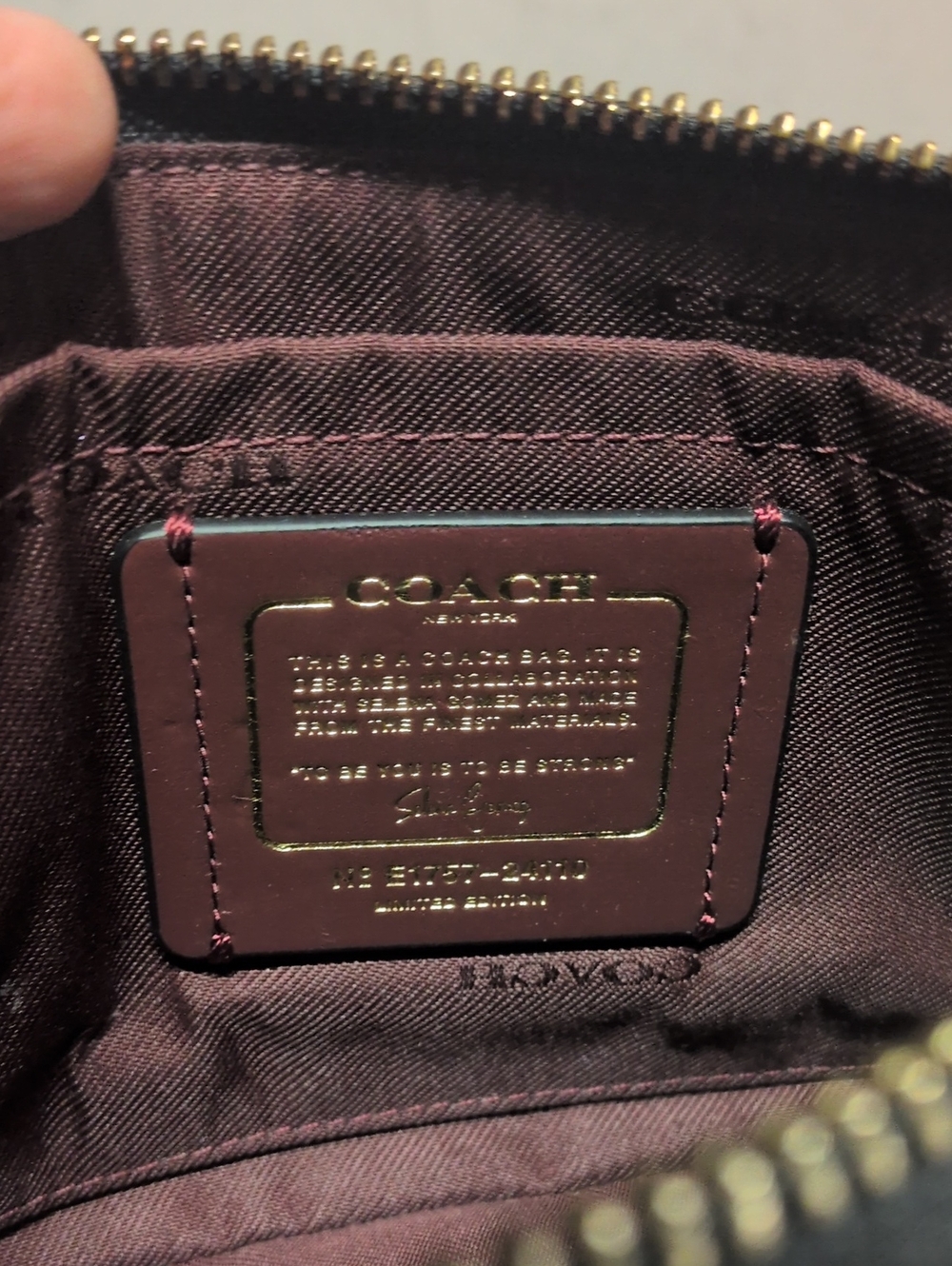 Selena Gomez x Coach Limited Edition Shoulder Bag/Clutch Wristlet, Black Leather - Picture 6 of 8